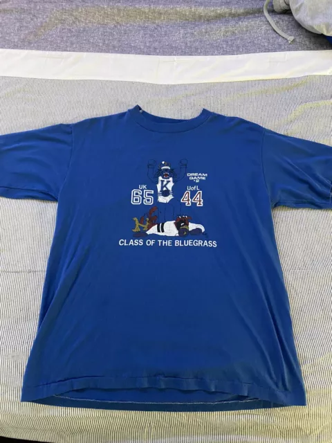 Vintage Kentucky Wildcats Louisville Cardinals Shirt 1983 Blue Size XL