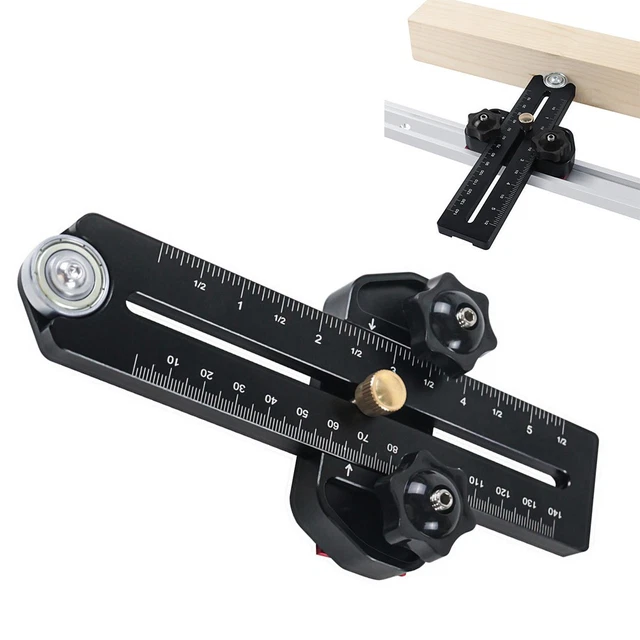 Guide De Déchirure Fin Pour Scie à Table – Pour Coupes étroites Répétitives – Compatible Rails En T Et U – Avec Compteur De Précision