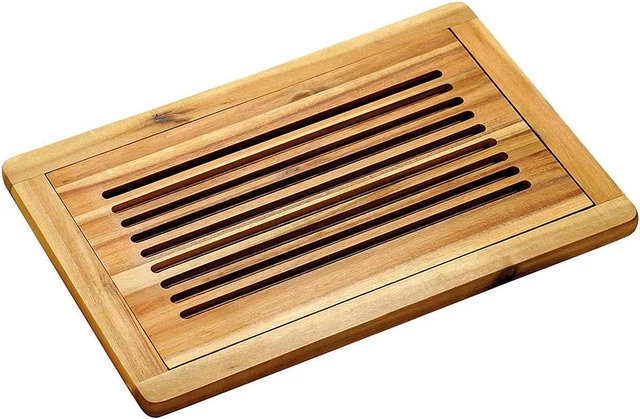 Tagliere Pane In Bambù Nerthus - Con Raccoglibriciole, 35x24 Cm, Antimicrobico E Resistente - Foto 5