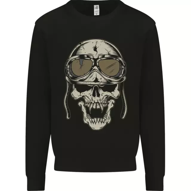 Biker Teschio Moto Teschi Motobike Uomo Felpa Maglione
