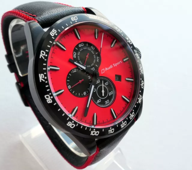Audi heritage Chronograph 3101900600 Braun Weiß 42mm Armbanduhr Uhr Watch