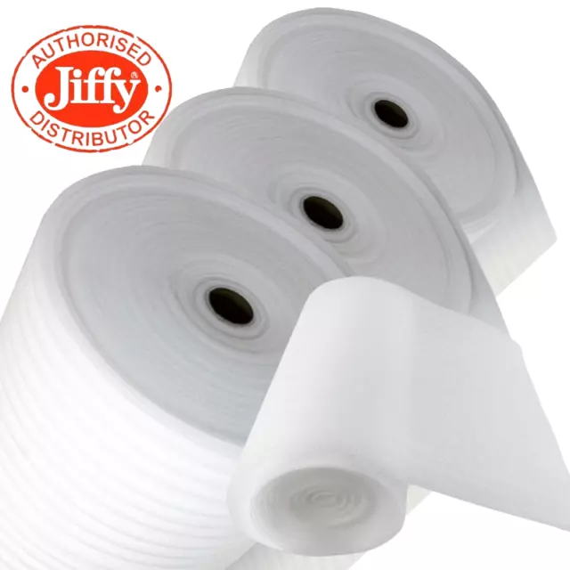 JIFFY FOAM WRAP ROLLS 500/750/1500mm x 1mm WRAPPING POSTING MOVING PACKAGING