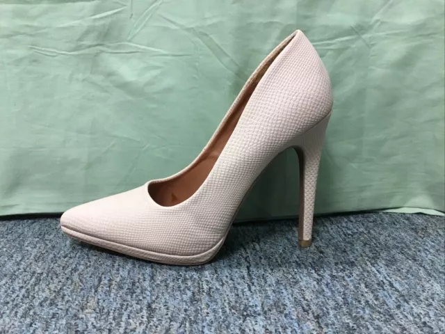 New Womens Qupid Virtue-15 High Heel Pump in Nude Snake size 10