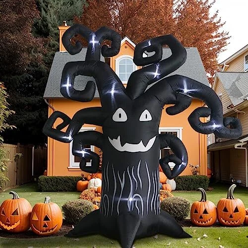 OurWarm 8Ft Halloween Inflatables Outdoor Decorations, Inflatable Black Tree