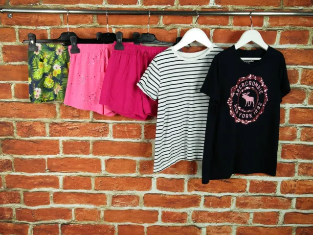 Girls Bundle Age 7-8 Years Abercrombie Next M&S Etc Shorts T-Shirts Beach 128Cm