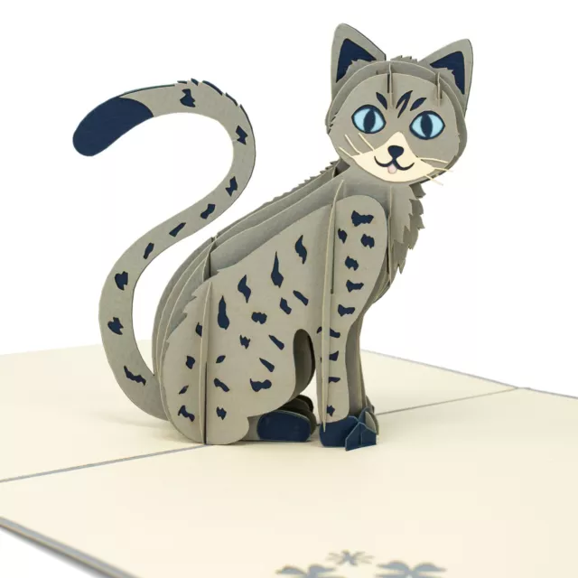 LIMAH® Geburtstagskarte Katze Pop Up 3D