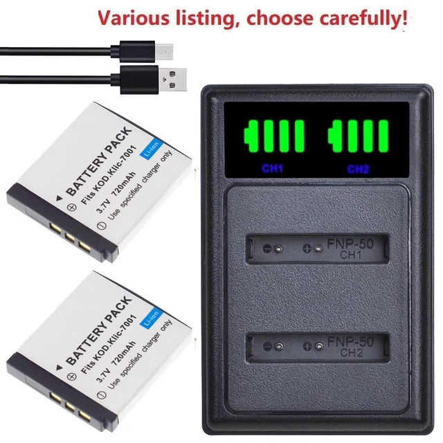 AccuCell Batteria Ricaricabile Compatibile Con Kodak KLIC-7001, KLIC-5001, DX6490, DX7740 E Altri