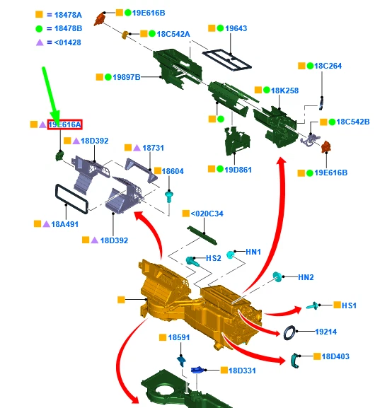 NEW FORD RANGER T6 Mk3 Heater Motor Assy 1718213 Ab3919E616Aa