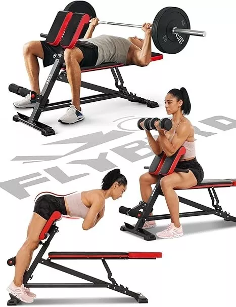 FLYBIRD 3 in 1 Workout Bench, Roman Chair,  Hyper extension and Sit Up Bench