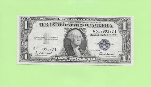 N1S .. 1935F ..Uncirc $1 Silver Certificate  R 5599 9273 I .... 1935F $1  R-I