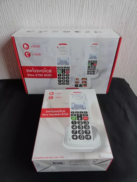 Swissvoice Xtra 2155 Duo + 8155 Xtra Handset - Big Button Phones - Charity Lot