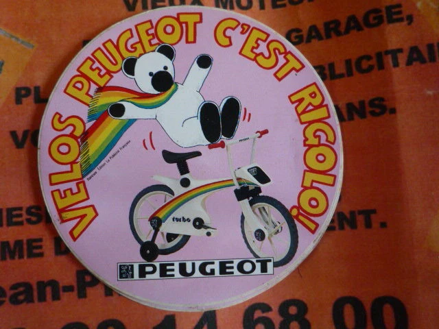 AUTOCOLLANT PUBLICITAIRE VINTAGE velo enfant peugeot EUR 5,00 - PicClick FR