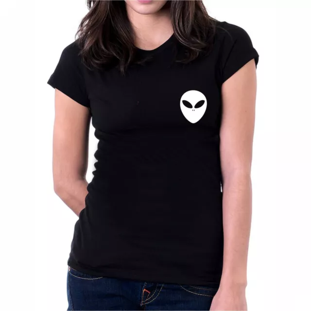 T-shirt nera alien space nasa fashion ufo marte alieni tecnho gabber area 51