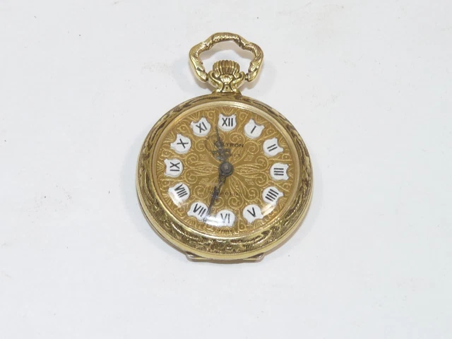 VINTAGE KALTRON INCABLOC Anguenot Ferres 17 Jewel Gold Plate Pocket Watch Runs 39.99 PicClick