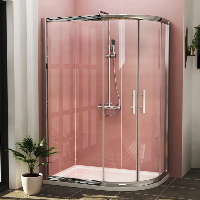 Walk In Offset Shower WALK IN CORNER Cubicle Quadrant Shower Enclosure Offset 1200 x 900 RH ...
