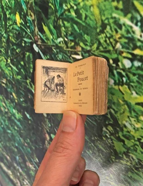 Ancien petit livre miniature, Le petit poucet, Pairault, tiny book antique, 1895