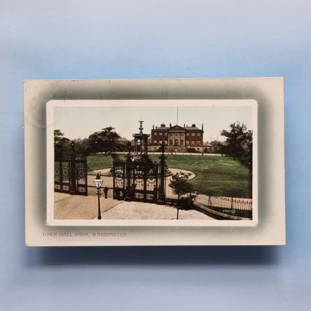 Warrington Postcard 1909 Town Hall Park & Gates Cheshire