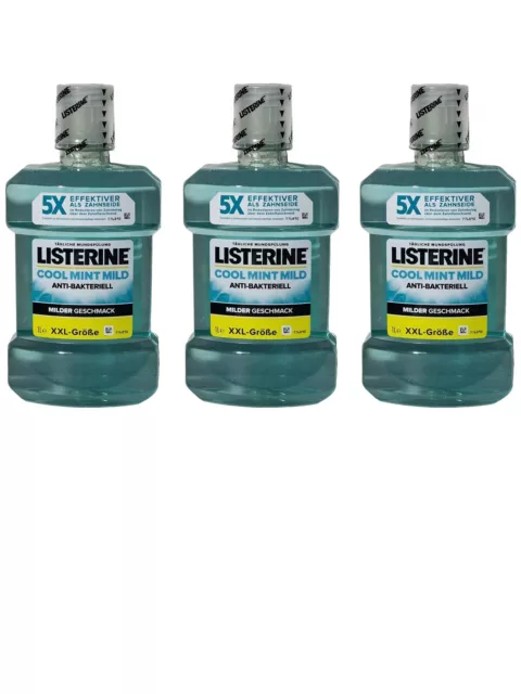 3x 1000 ml Listerine coolmint Zero milder Geschmack Bakterien hemmend Mundgeruch