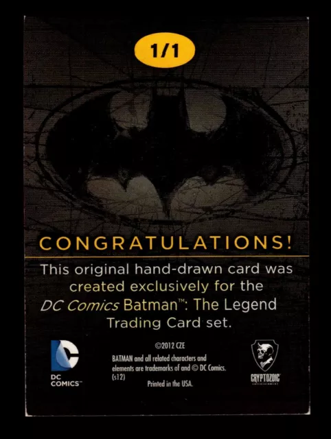 DC Comics Batman: The Legend 2013 Cryptozoic Sketch Card by Matthew Hansen 2