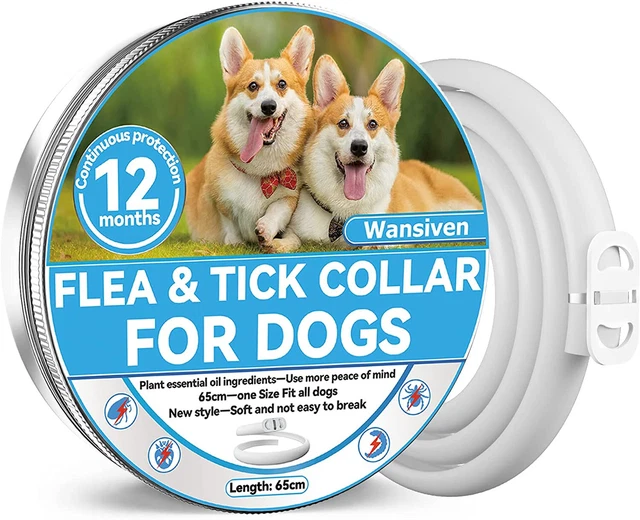 Collar Antiparasitario Perros,65 cm,ajustable,impermeable,proteccion de 12 meses