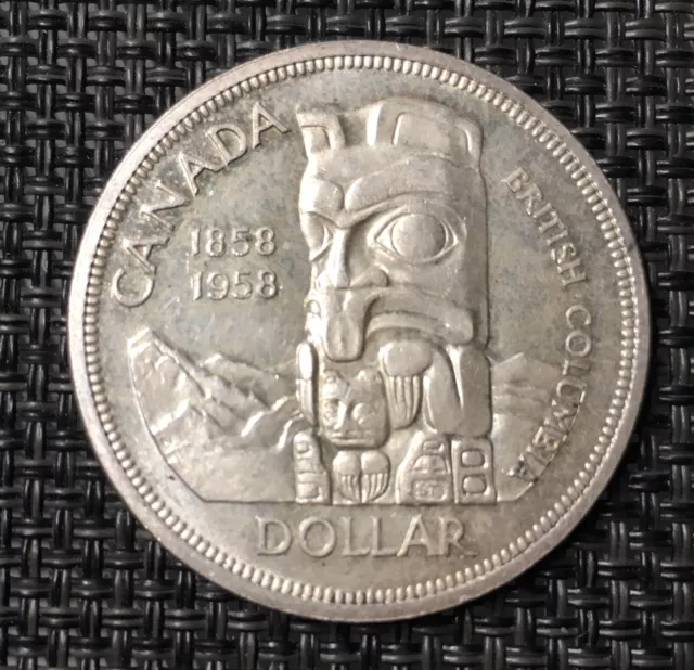 Kanada 1 Dollar 1958 British Columbia Silber Originalbilder