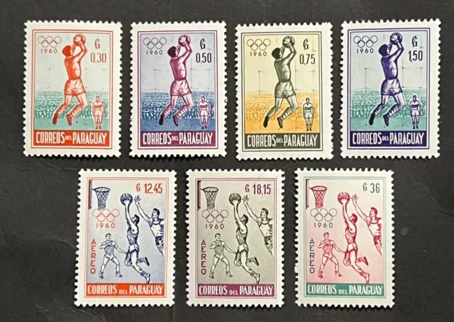 Travelstamps: 1960 Paraguay Olympic Stamp Scott #556-559 & C262-C26 MNH OG