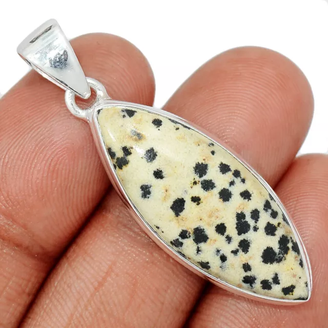 Natural Dalmatian 925 Sterling Silver Pendant Jewelry CP29819