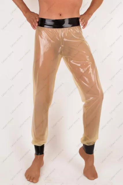 Latex leggings high waist latex trousers with socks 0.4mm custom made