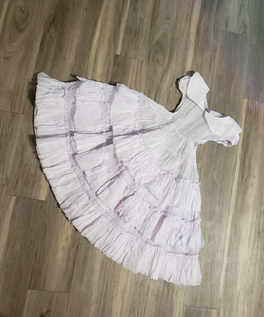 Vtg Antique Sz 1 2 ? Girls Organza Purple Tiered Party Dress As Is 30s Sheer