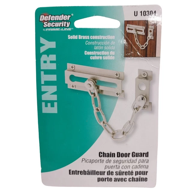(NEW) SOLID BRASS (Nickel plated) SLIDE CHAIN DOOR GUARD ENTRY DOOR LOCK U9907