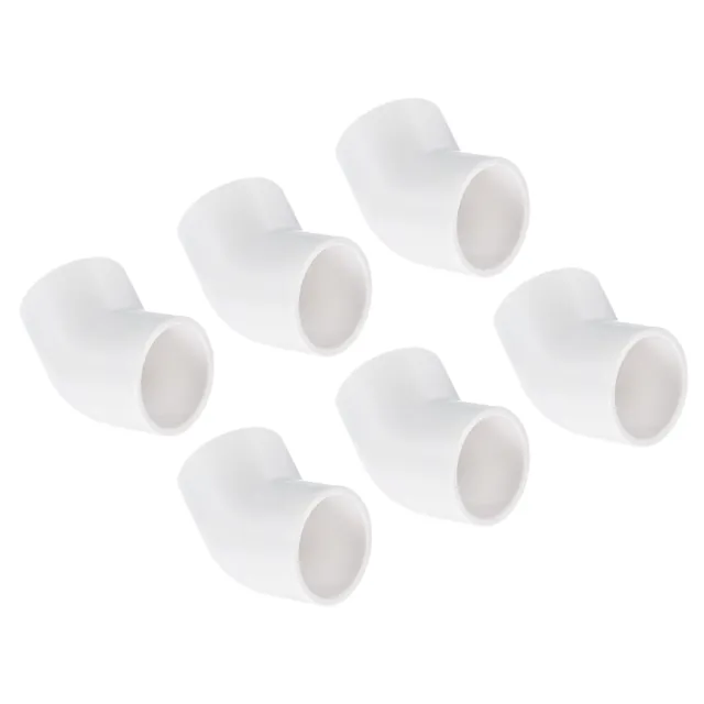 6Pcs 45 Degree Elbow Pipe Fittings 1 Inch UPVC Fitting Connectors White
