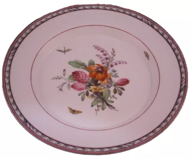 Ancien 18thC KPM Berlin Porcelaine Floral Plaque Porzellan Teller Allemande
