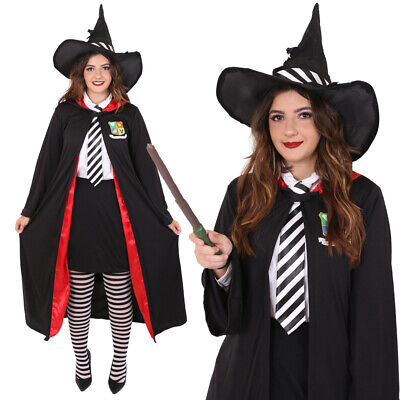 Ladies School Witch Costume Adults School World Book Day Wizard Fancy Dress