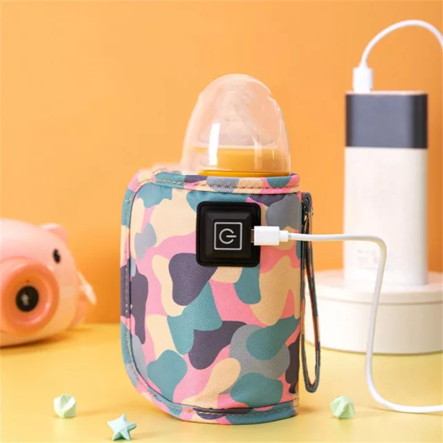 Travel Stroller Bottle Heater Insulated Bag Baby Nursing USB Milk Water Warmer