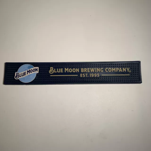 Blue Moon Brewing Company Bar Rail Spill Runner Drip Mat Blue 20in x 4in