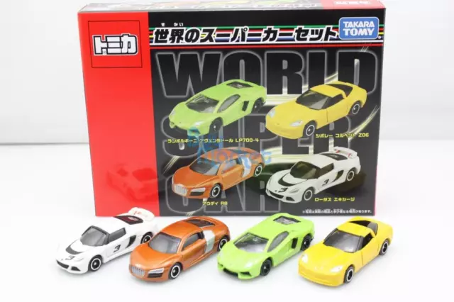 Takara Tomy Tomica World Super Car Speed 4X Set Audi Lamborghini Toys Diecast