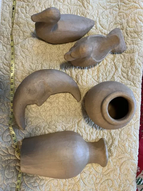 Lote de 5 piezas jarrón artesanal de papel maché pato luna