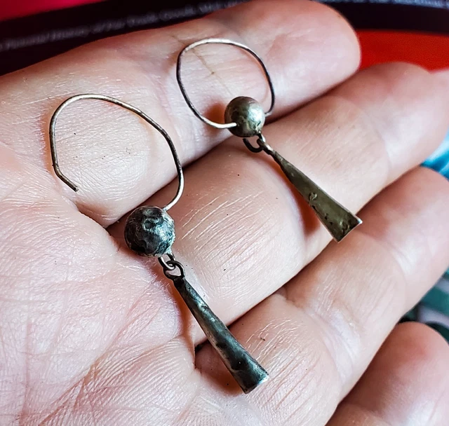 1700s Fur Trade Silver~ 2 Earbobs