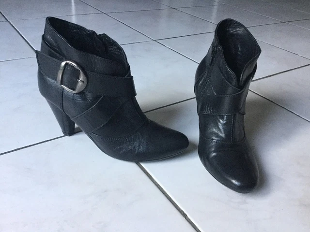 Bottines a talons JEAN-LOUIS SCHERRER pointure 36 cuir noir