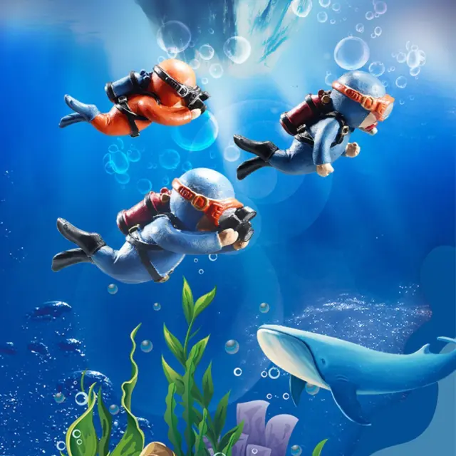 Air Action Exploring Diver Fish Tank Aquarium Decor Ornament Bubble [д 3