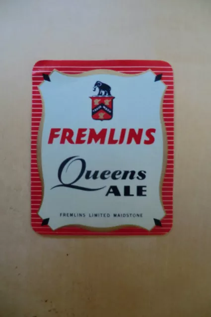 Mint Fremlins Queens Ale Maidstone Kent Beer Bottle Label