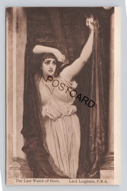 Postcard Art Lord Leighton The Last Watch of Hero Eyre & Spottiswood (E18)