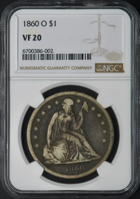 1860-O Seated Liberty Silver Dollar - NGC VF20 - ✪COINGIANTS✪
