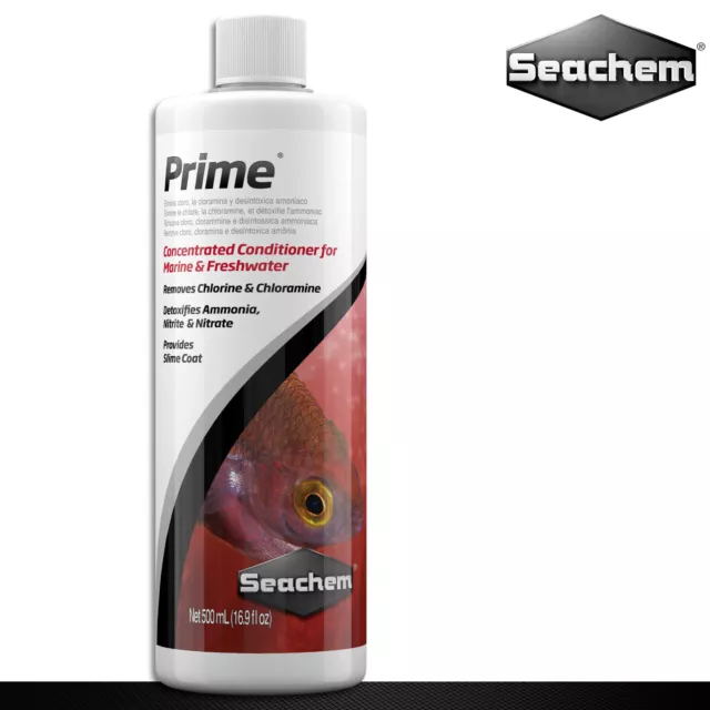 Seachem 500 ML Prime Biocondizionatore Cloro Cloramina Ammoniaca Nitriti Nitrato