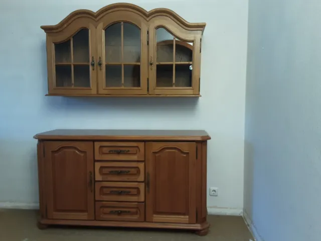 Dresser + Cabinet Hanging, Style Oak Old German Rustic = Transport Possible