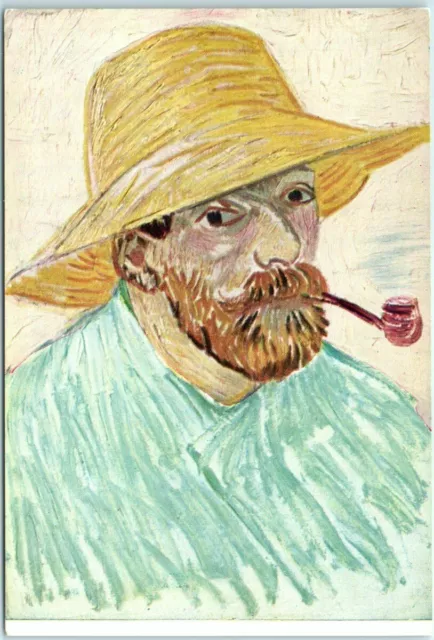 Postcard - self-portrait with straw hat and pipe By Vincent Van Gogh