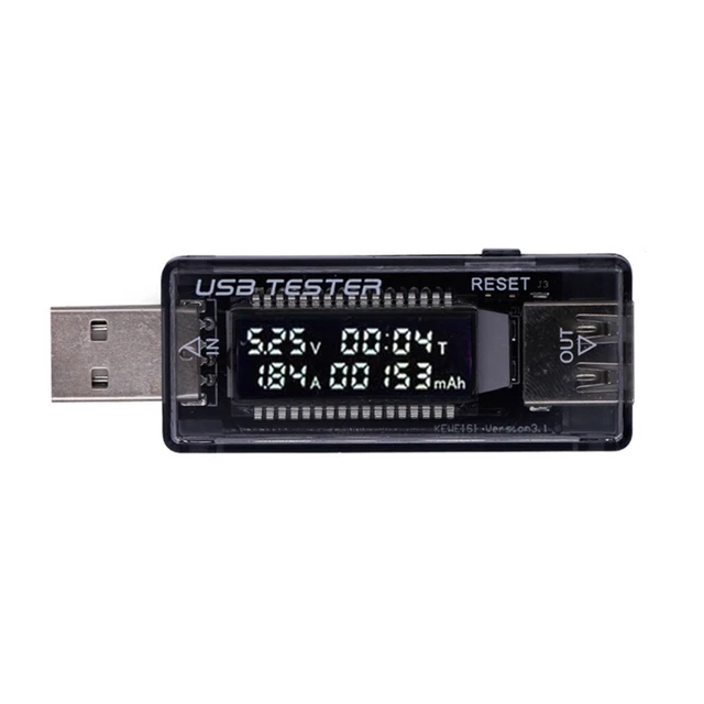 Testeur USB Voltmètre Ampèremètre LCD – Précision ±1% – Pour Mesurer Tension Et Courant – Neuf