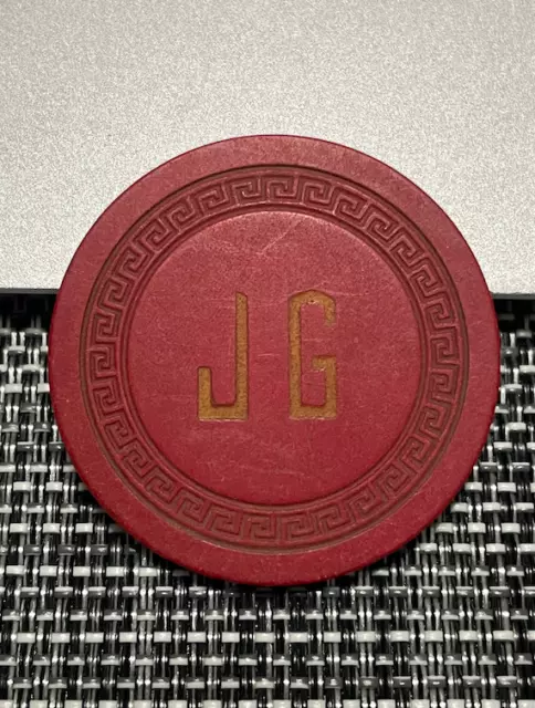 $1 Vintage Unknown Illegal "Jg" ? Casino Chip Poker Chip Gambling Token