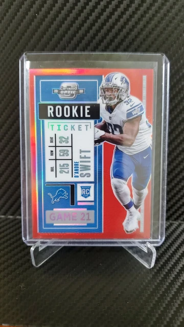 2020 Panini Contenders Optic Football D'Andre Swift Red Rookie Ticket SP #66/125