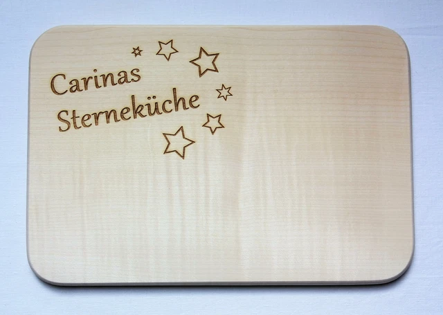 Schneidebrett Holz Vesperbrett Geburtstag Gravur möglich massiv ca. 34 x 23 cm